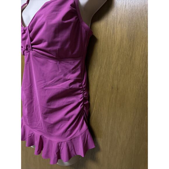 LANDS END Size 8 TANKINI SWIM SUIT TOP Pink J24 - Picture 4 of 5